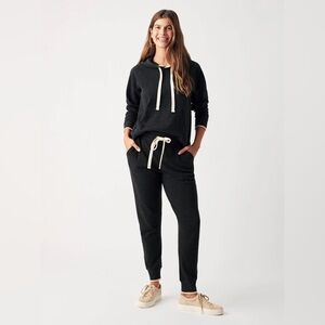 Faherty Legend Sweater Jogger Pants Size XXL Womens Heather Black Twill